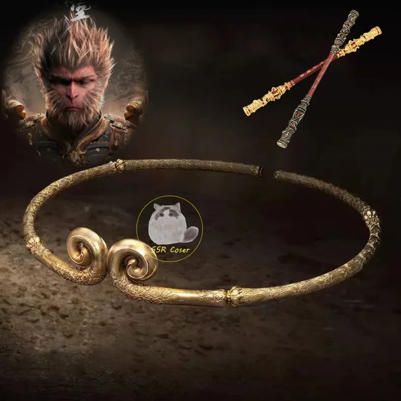 Game Black Myth: Wukong Weapon Gold Band The Monkey King Headband Sun Wukong Toys Model 22cm Metal Swords Gifts Toys Collection