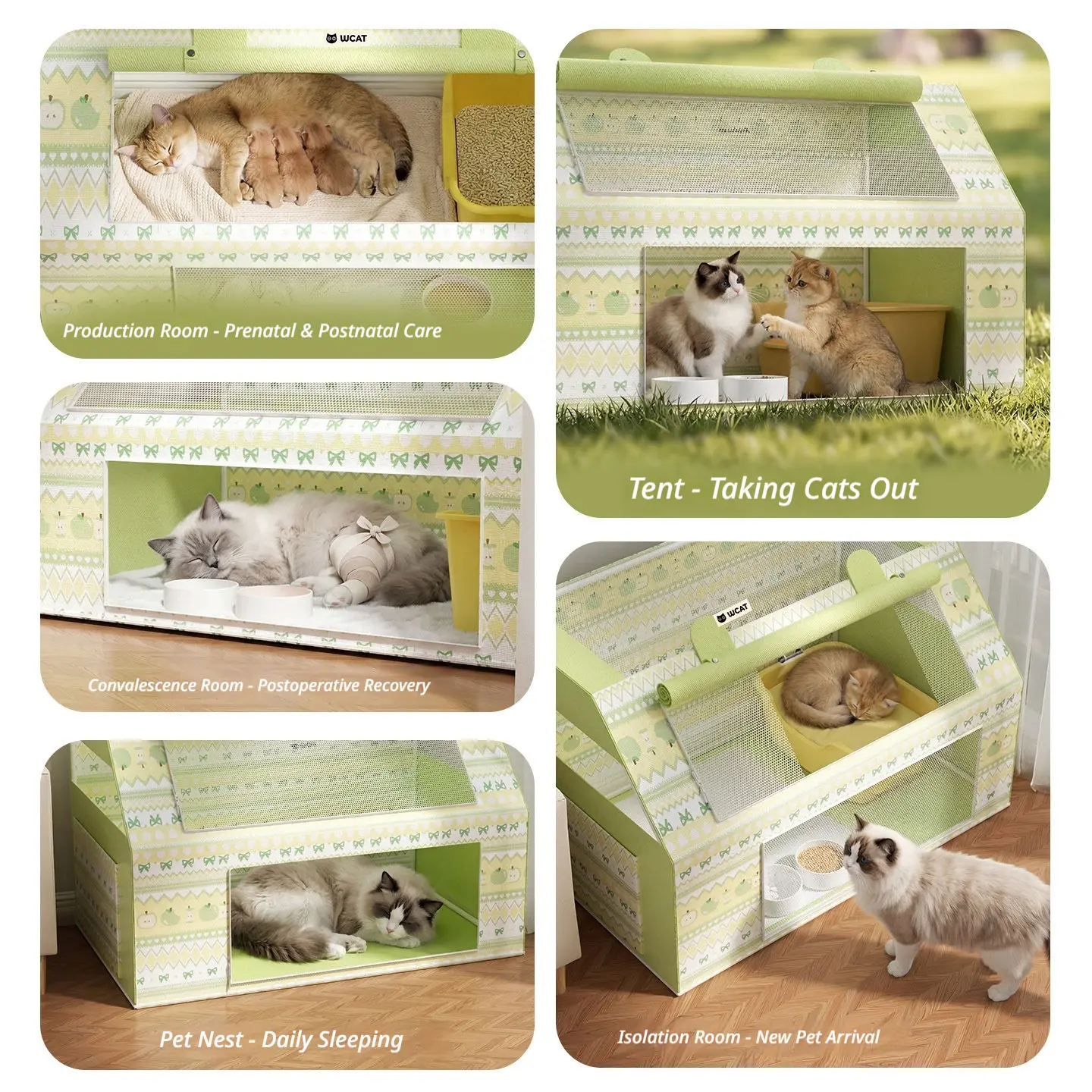New Spring & Summer Pet Tent: Cat/Dog Bed, Rectangular Cat Delivery Room & Breeding Cage for Cats