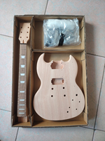 DIY Electric Guitar Kit SG in natural wood color, HH pickup, all accessories complete, fast shipping