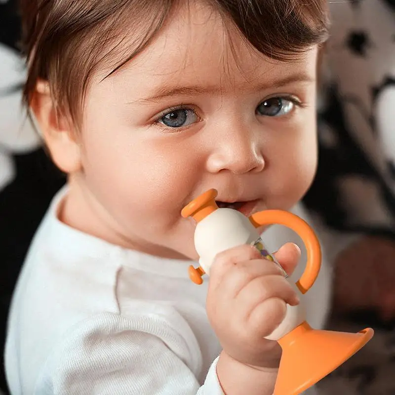 Trompeta sólida para niños, juguete de cuerno, silbato de sonido, instrumento Musical para mejorar la audición, promueve la capacidad pulmonar