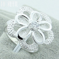 DOTEFFIL 925 Sterling Silver Big Flower AAA Zircon Ring For Women Man Fashion Wedding Engagement Party Charm Jewelry
