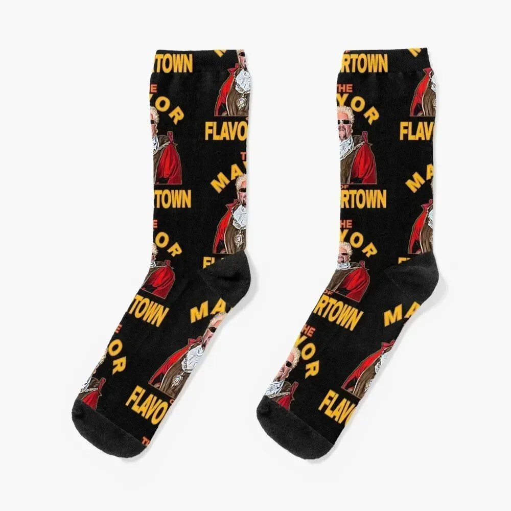 

New Guy Fieri Fans Mayor of Flavortown Socks Novelties Running Socks For Man Women's
