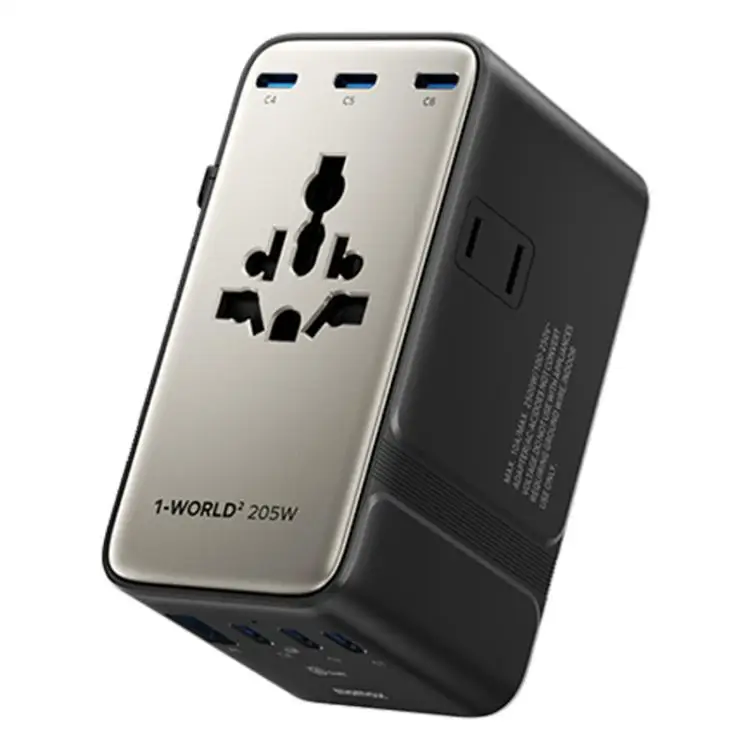 Recommend MOMAX UA28L PC 1-World 2 205W Dual AC 7-Port Universal Travel GaN Charger with 140W Cable