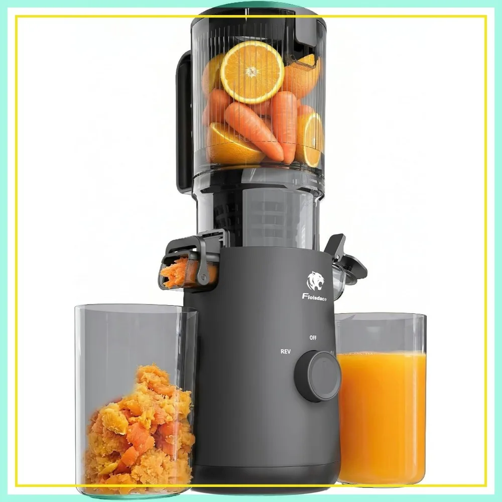 

Cold Press Juicer, 5.3" Wide Feed Chute, 55 RPM Slow Masticating, AC Brushless Motor, BPA Free, 2 Strainers