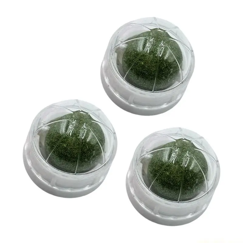 QX2E 3pcs Cats Catmint Balls Teaser Toy For Teeth Cleaning And Chewing Fun Cats Mint Toy For Indoor Cats Entertainment view 3