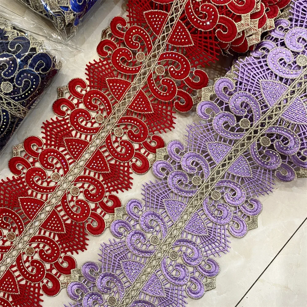 New Rhinestone Lace Trim  with many colors  for dress 9.5yards