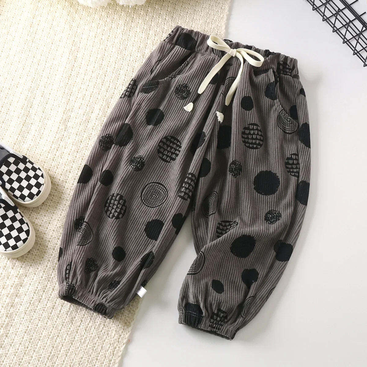 Children Pants 2026 Autumn Winter Trousers for Kids Thicken Boys Girls Joggers Korean Lantern Trouser Baby Sweatpants 1-8