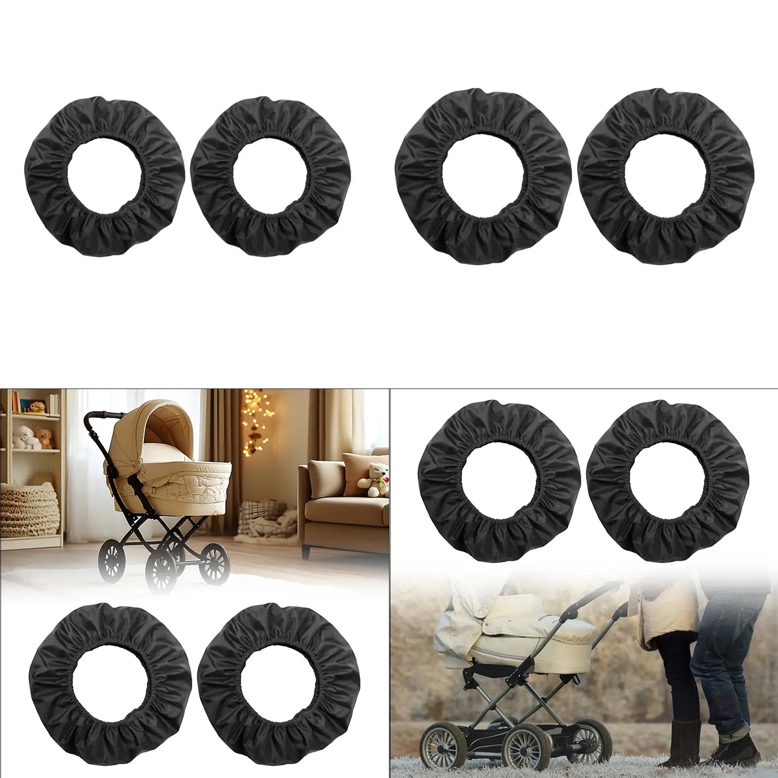 2Pcs Baby Stroller Wheel Covers Accessories Premium Easy to Install Direct