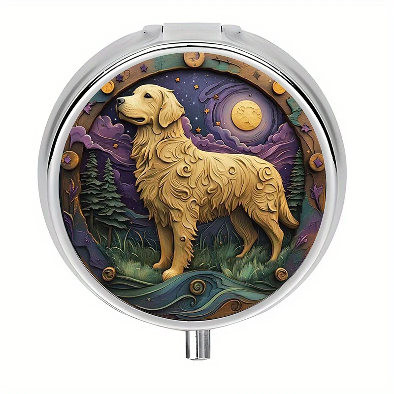 1 portable travel pill box, contains 3 pill compartments, cute dog-shaped pill box, compact medicine storage box, suitable for carrying in a wallet and as a travel gift