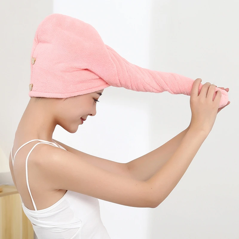 1pc Women Quickly Dry Hair Hat Soft Microfiber Super Absorbent Towels Shower Cap Bath Hats for Lady Turban Head Girls Hair Towel