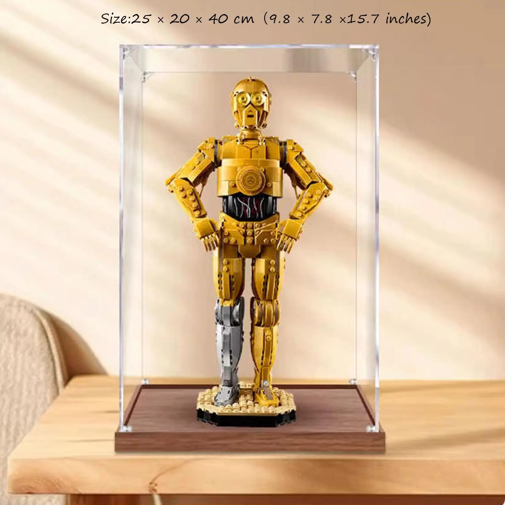 

Acrylic Display Box for Lego 75398 C-3PO Robot Model, Dustproof Display Box,Transparent Dustproof Display Case(Display Box Only)