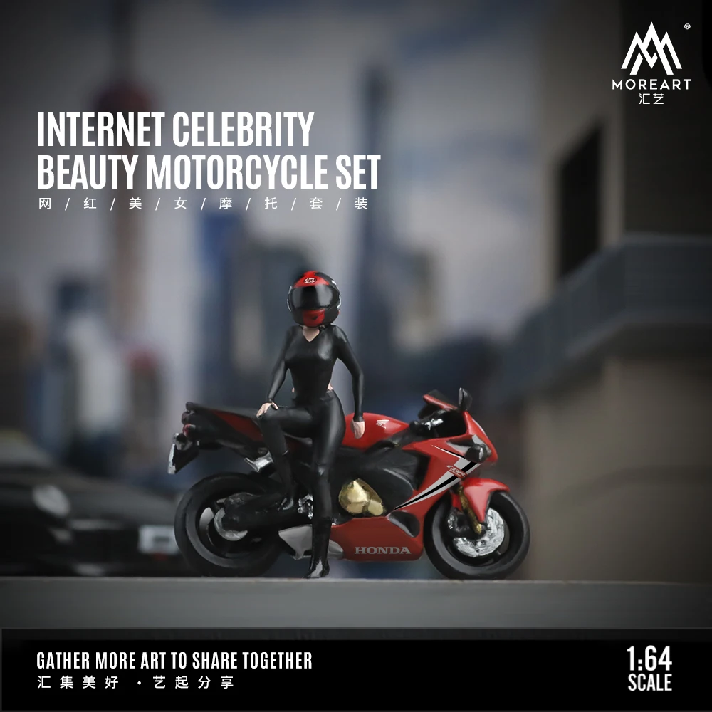 MoreArt 1/64 Motorcycle Urban Trend pretty girl resin action figure set