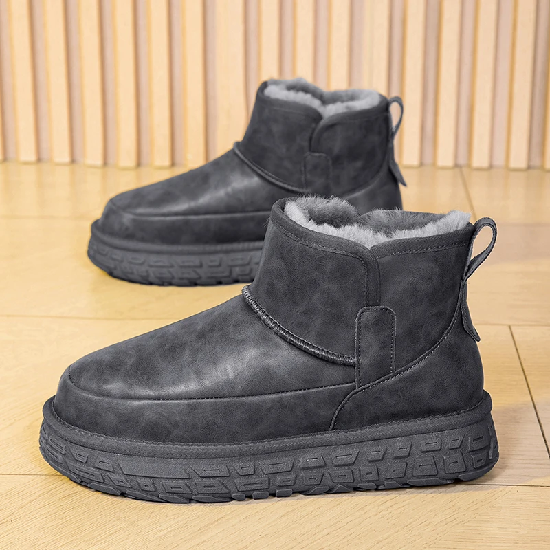 

Men’s 2025 Winter Snow Boots, Faux Fur Lined & Anti-Skid, Chunky Sole for Hanukkah & Casual Urban Outings