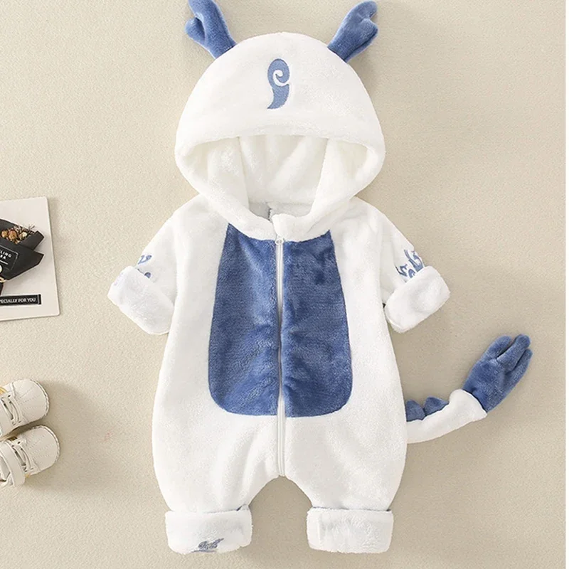 

Baby Warm One-piece Clothes Newborn Hooded Coats Baby Crawling Casual clothes thick Cute Clothes out Wear