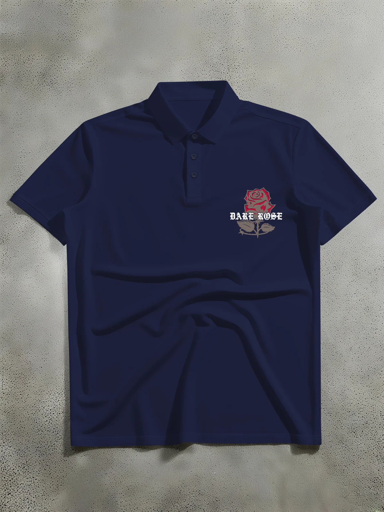 New unisex short sleeved polo shirt with American dark style and red rose pattern printed polo shirt