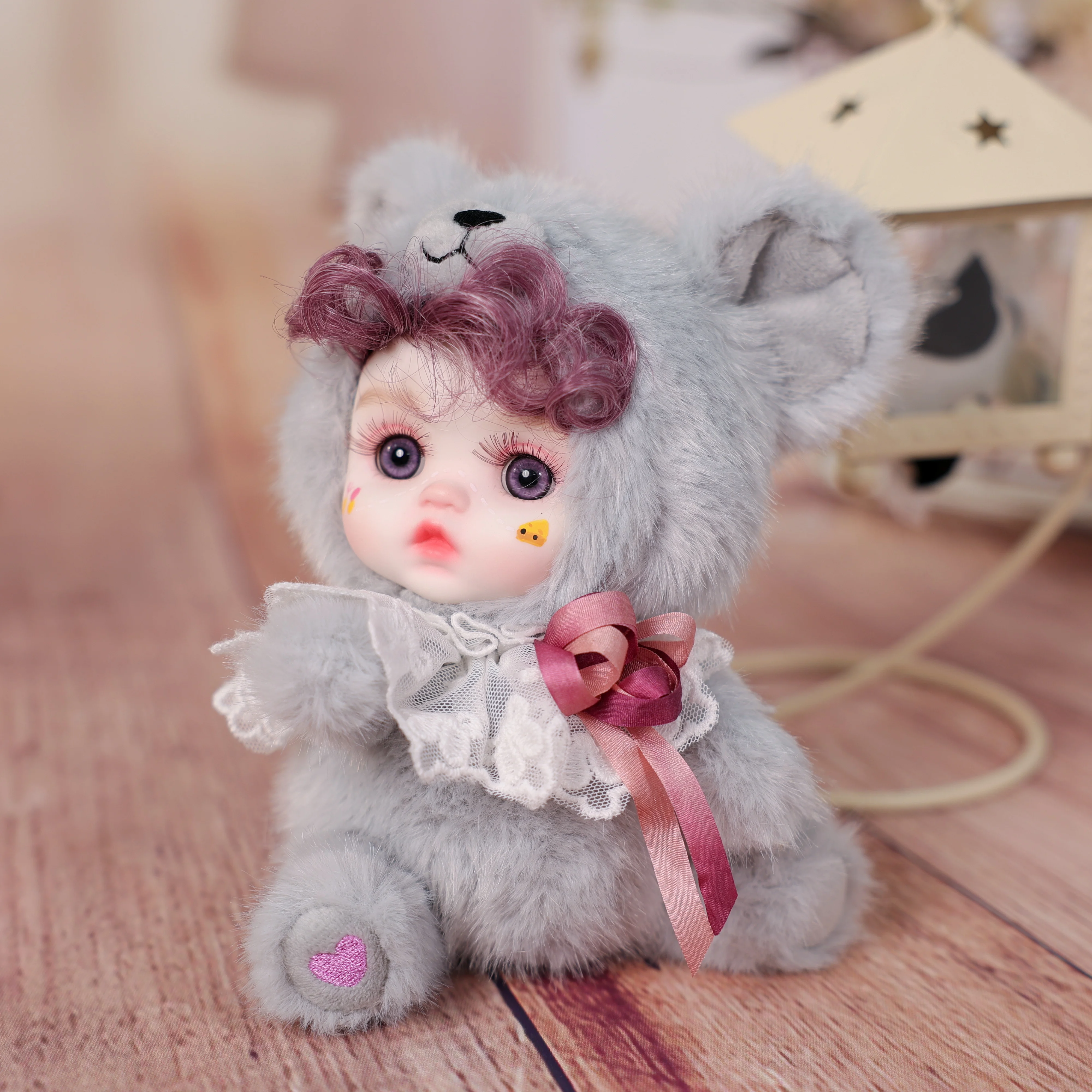 Cloveray Original 8 pouces Super mignon poupée en porcelaine Kawaii céramique visage corps en peluche poupée de haute qualité à la main collecte Art cadeau