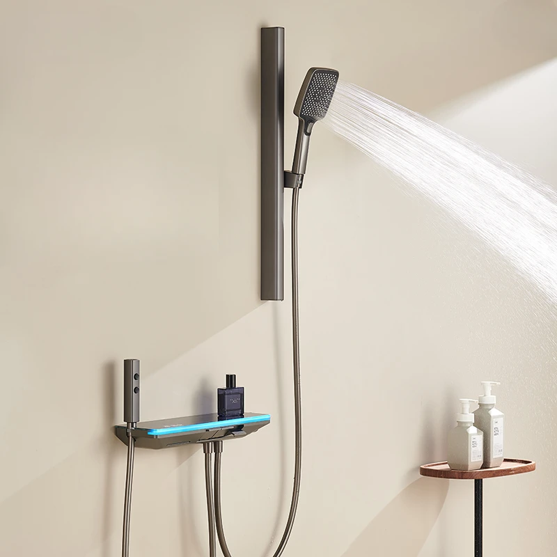 Shower set, overhead spray, minimalist home bathroom, toilet storage spray gun, pressurized digital display