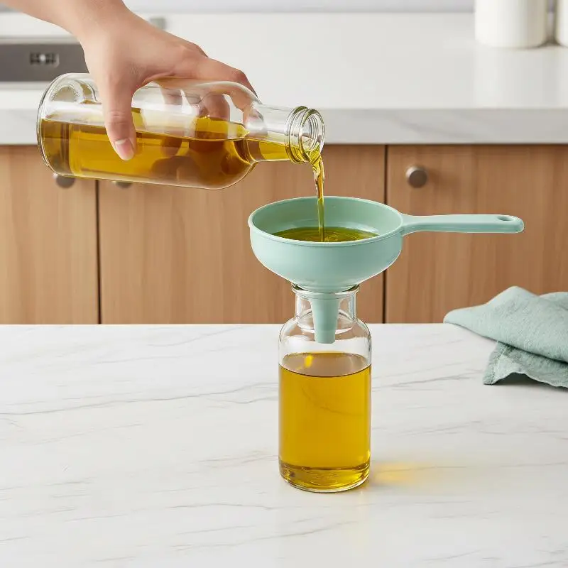 Reusable Wide Caliber Kitchen Funnel Non-toxic Plastic Liquid Separation Gadget for Home Sauce Jam Bottling