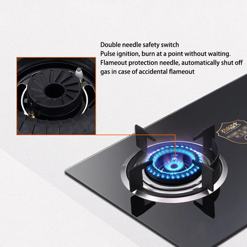 A15 Household Energy-Saving Stove Desktop  Gas Stove  Double-Head Burner 4.2KW Fierce Stove  Liquefied Gas/Natural Gas