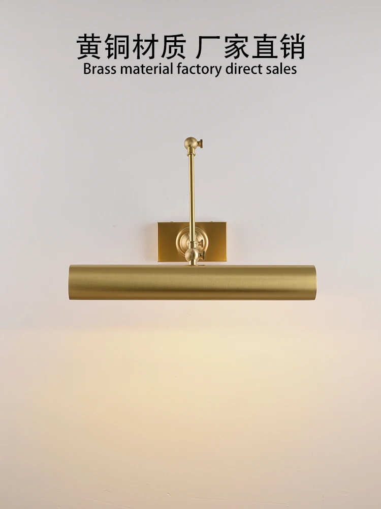 Three-axis extension arm Brass wall lamp LED Mirror cabinet mural mirror wall lamp The hotel gallery clubhouse is decorated with