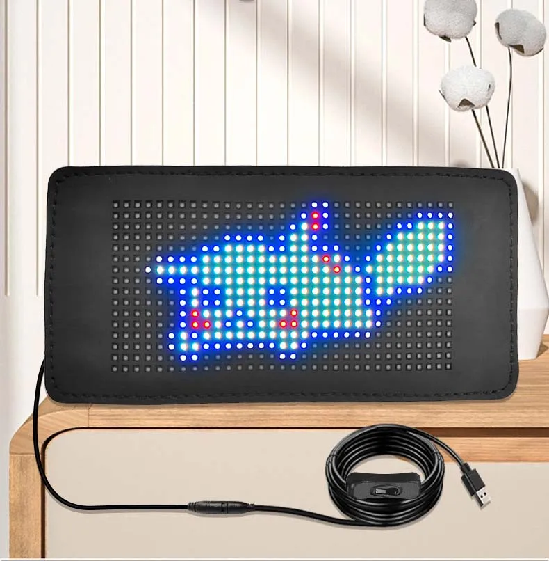 

190x70MM Car LED Display Sign LED Soft Screen RGB Foldable Bluetooth APP Programmable Message Board for Car Rear Window