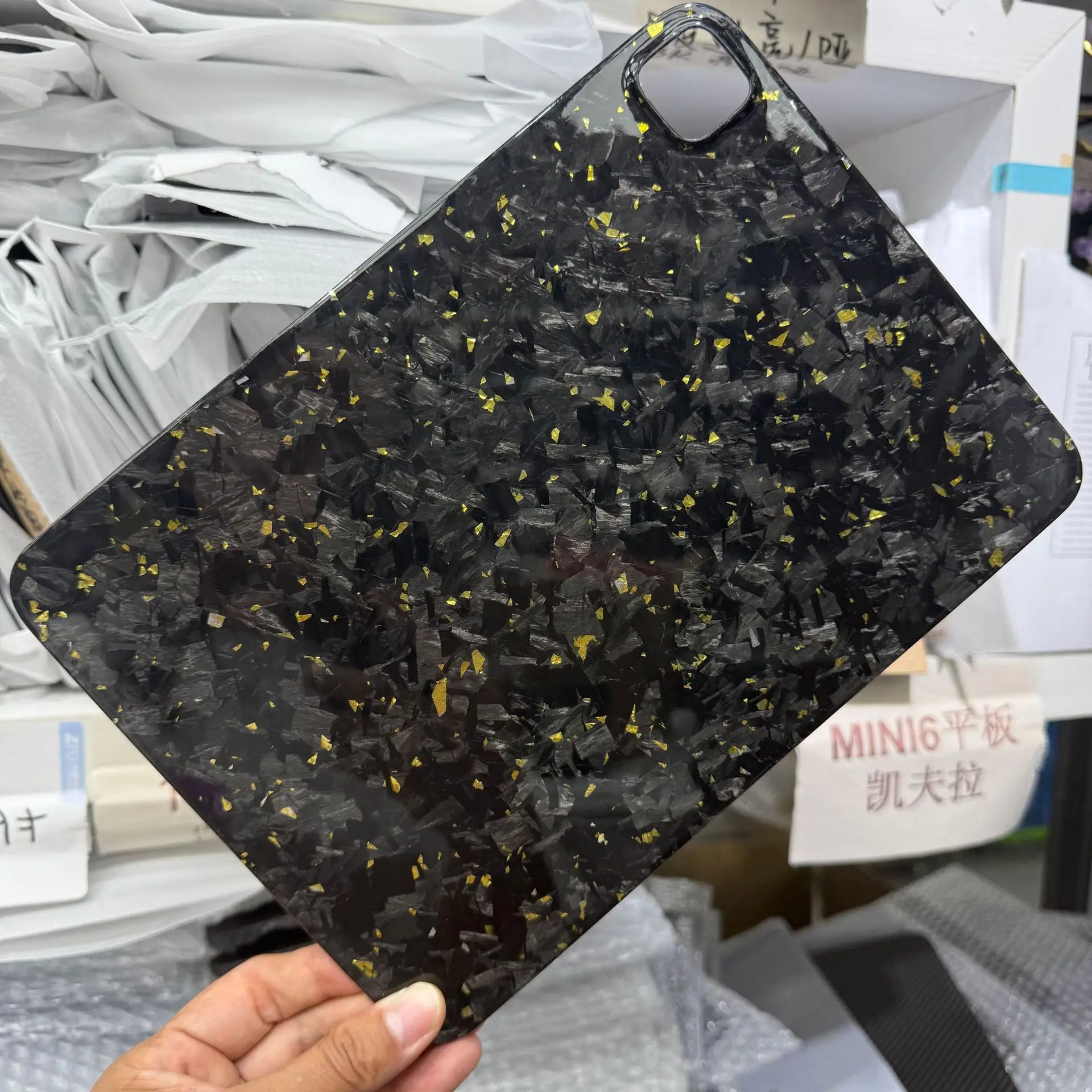 Genuine Real Carbon Fiber Slim Case Glossy Irregular Forged Back Cover for iPad Pro 13 2024 2025
