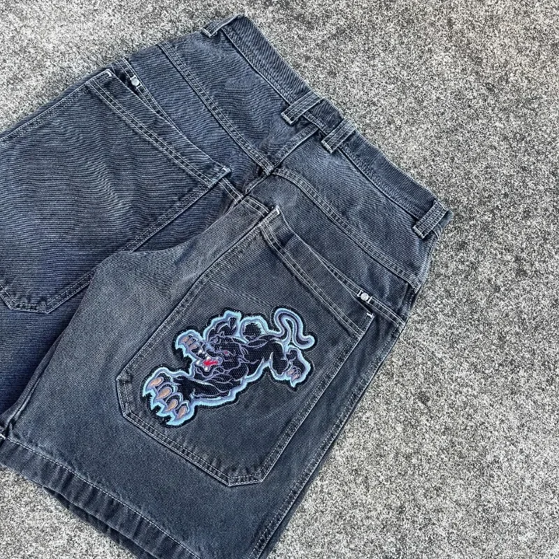 Harajuku Y2K kurze Jeans Hip Hop Vintage Muster Sommer neue Frauen Gothic Männer Basketball Shorts Streetwear Männer Kleidung