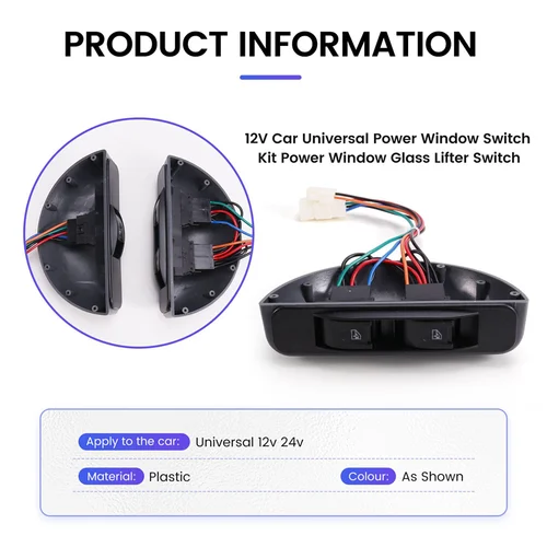 Venta caliente-12V Kit de interruptor de ventana eléctrica Universal para coche interruptor elevador de vidrio de ventana eléctrica, Kit de interruptor de ventana eléctrica Universal para coche de 12V