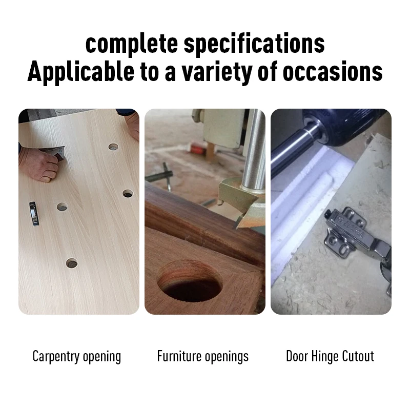 HUHAO 1PCS 12-80mm Forstner Drill Bit Hex 1/4in Shank Hinge Boring Bit Hole Saw Cutter Carbide Steel for Wood Woodworking Tools