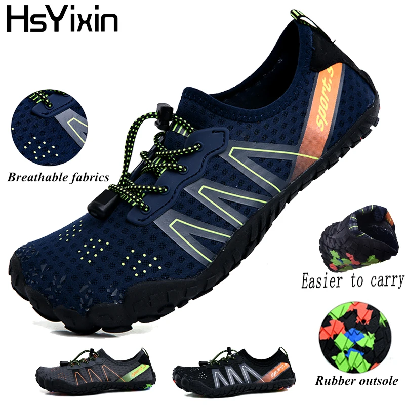 

Дышащая обувь унисекс для воды, аква-обувь с нескользящей резиновой подошвой для прогулок, рыбалки, пляжной беговой дорожки, обувь для йоги, аква-обувь