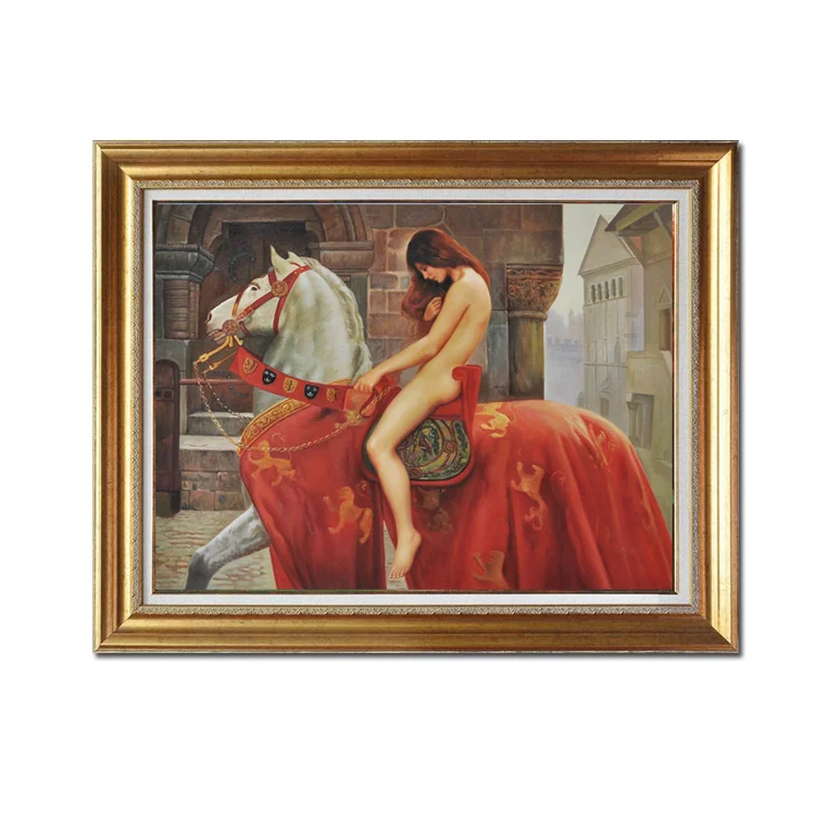 zd-Famous Naked Sexy Antique Lady Godiva Handmade Canvas Oil Painting Reproduction for Wall Art Decor@