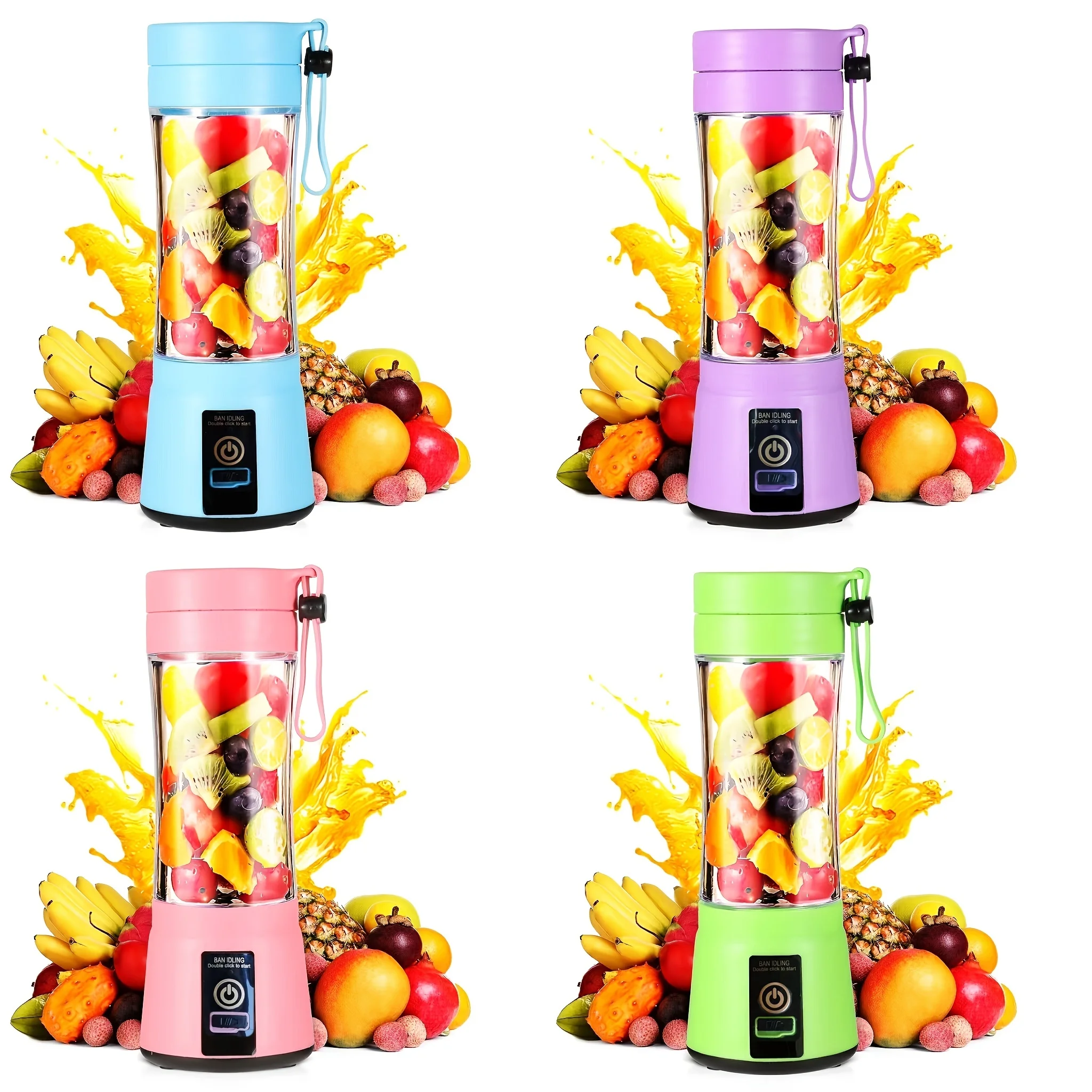 

1pc 380ML Portable Blender With 6 Blades Rechargeable USB , Personal Size Blender For Shakes And Smoothies