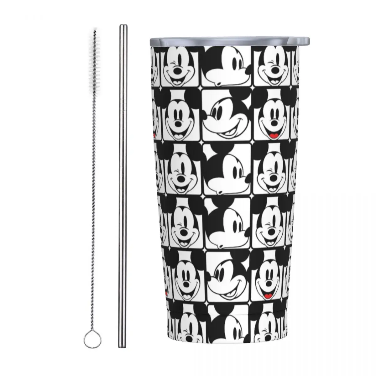Vaso de dibujos animados de Minnie Mickey Mouse, tazas de café con aislamiento al vacío, taza de doble pared de acero inoxidable, botella de agua