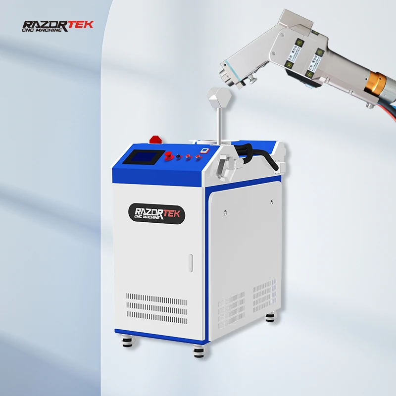 Razortek fiber laser rust cleaning machine 1500w Hanwei controller multiple laser cleaning shapes laser rust oil removal