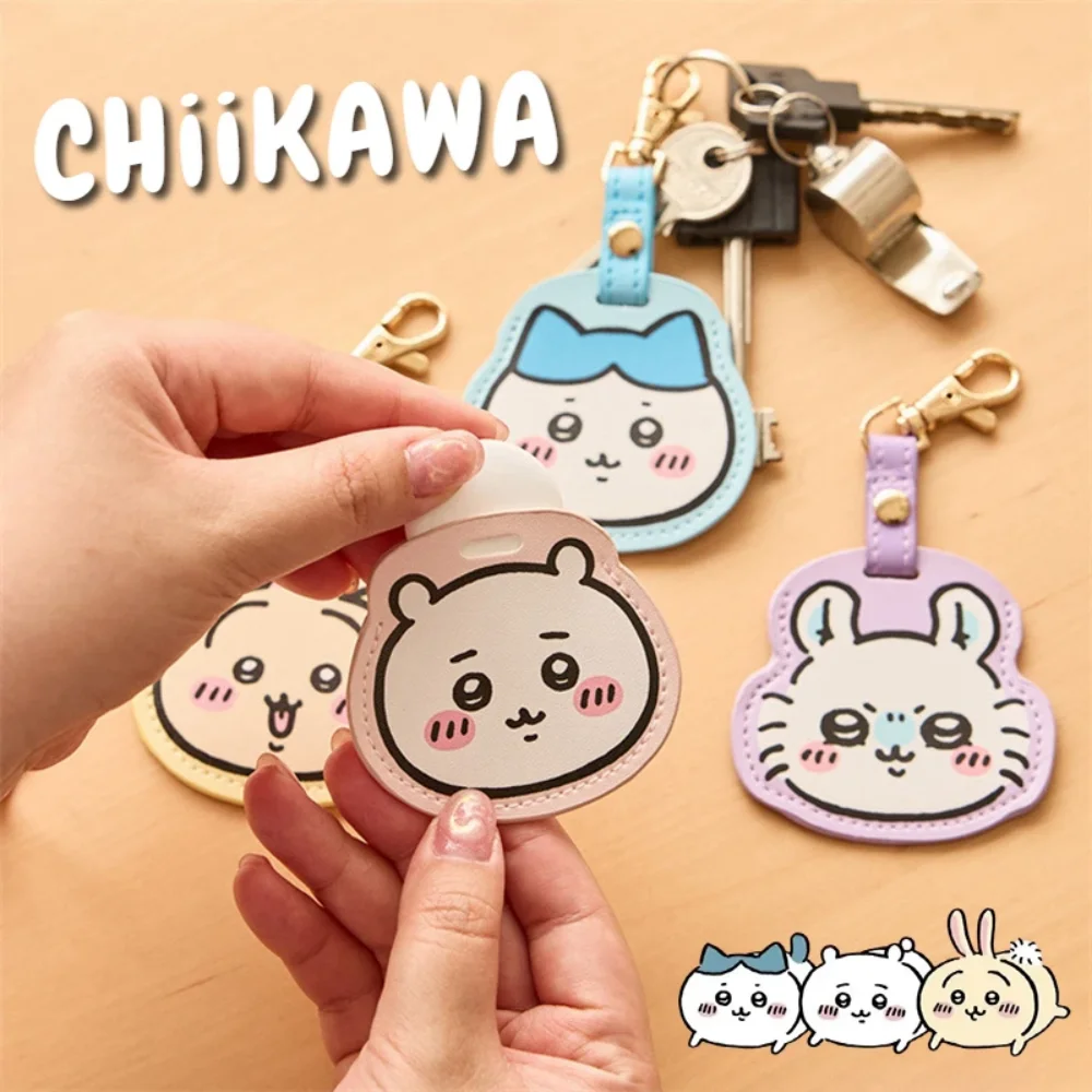 Chiikawa Access Control Card Cover Keychain PU Leather Anime Hachiware Usagi Sensing ic Card Elevator Card Protective Sleeve