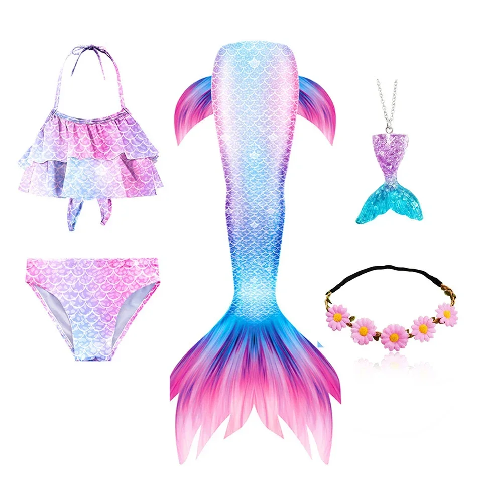 

Girls Swimwear 3pcs Mermaid Tails for Kids Bikini Set Swimming Dress Bathing Suit Todder Swimsuit Girl 6 Years 8 Years 12 Years