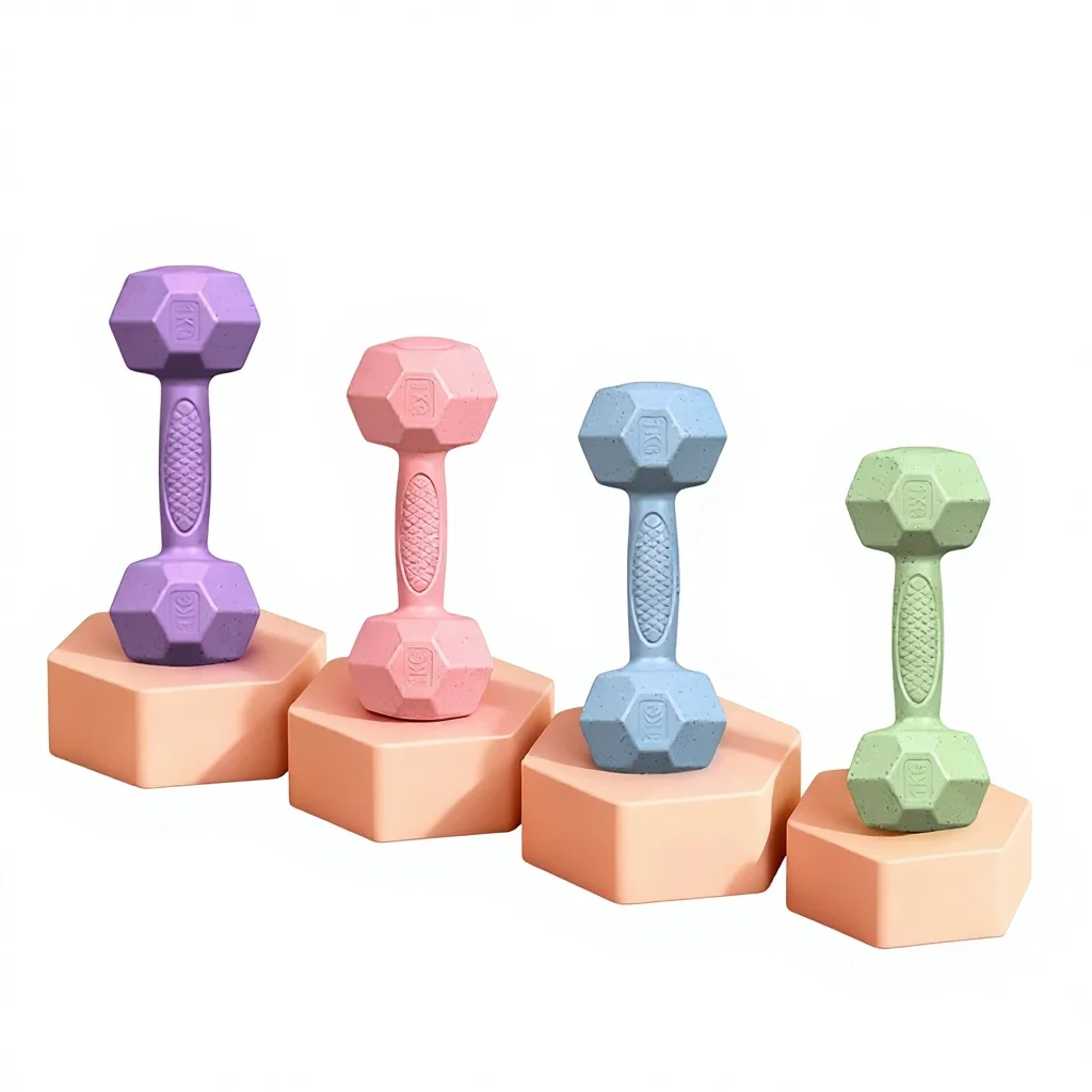 Women's 2kg Dumbbells for Home Fitness Students & Children's Yoga-Cement Solid Hexagonal Muscle Relaxation Strength Training