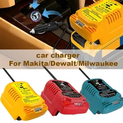 Car Battery Charger For Makita/Dewalt/Milwaukee 18V Lithium Batteries With Cigarette Lighter Plug Portable Replacement Chargers