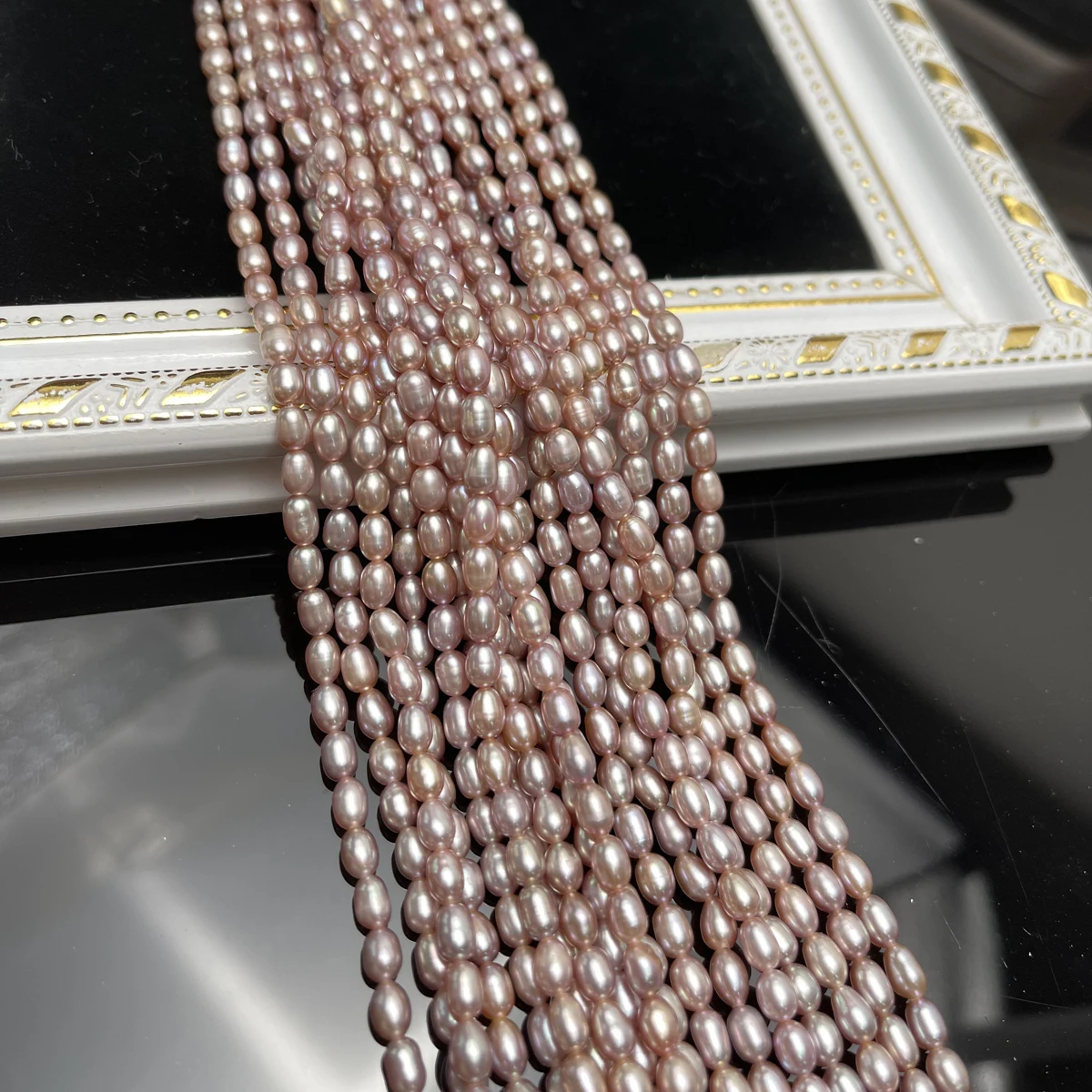 AAA 4-5mm Natural Purple Freshwater Pearl Rice Shape Beads 36cm Strand for DIY Jewelry Making - Suitable for Necklaces And Brace