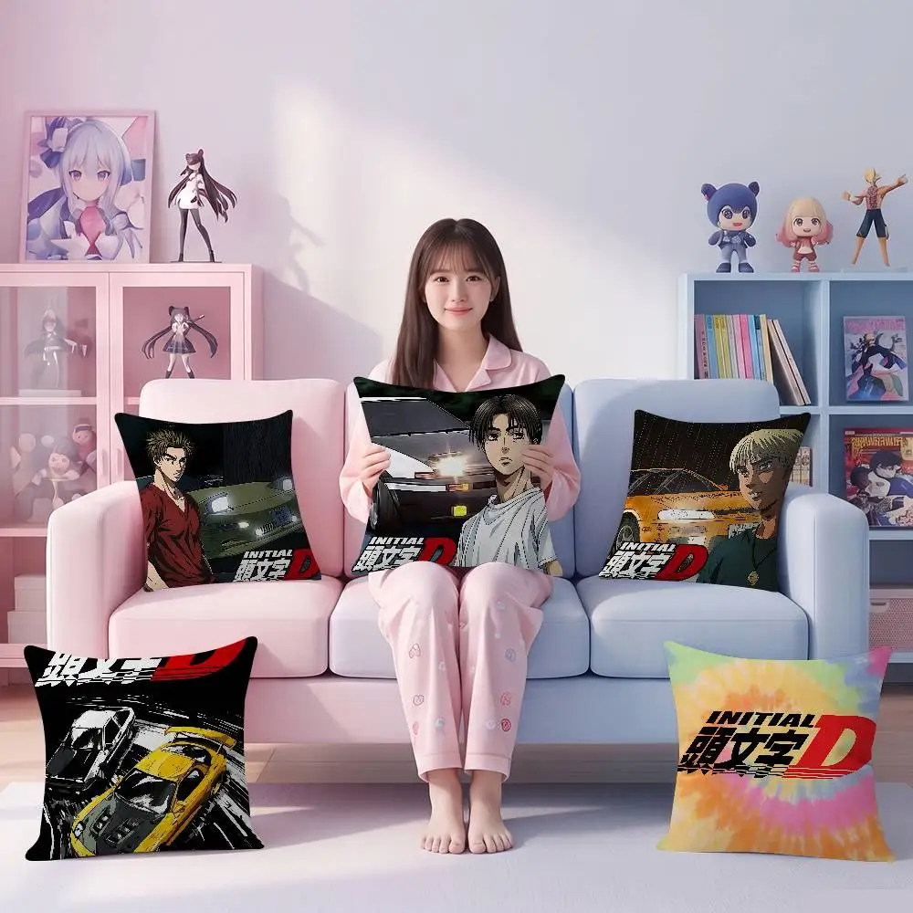 Anime I-Initial D AE86 Pillow Case Plush Fabric Soft Double Sided Print Sofa Cushion Cover Throw Pillow Covers