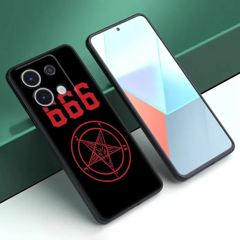 Pentagram 666 Demonic Satanic Case For Xiaomi Redmi Note 13 Pro Plus 5G 11T 10T 9S Pro Redmi 13C 12R 12C 10C 10A 9T 9C 9A 70 Pro