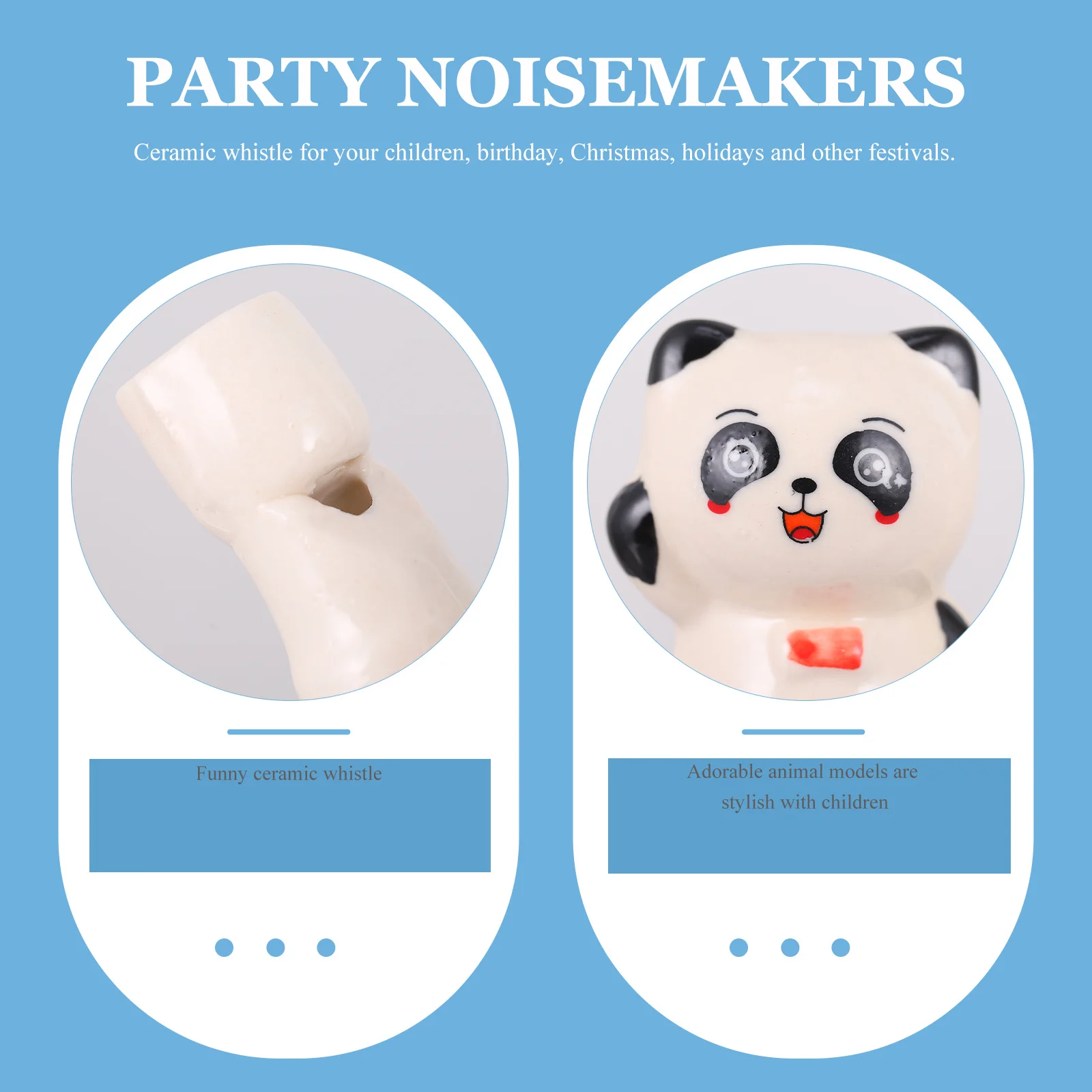 6 pçs panda assobios de cerâmica crianças festa favores aprendizagem precoce educacional desenvolvimento auditivo reconhecimento cor fabricante ruído