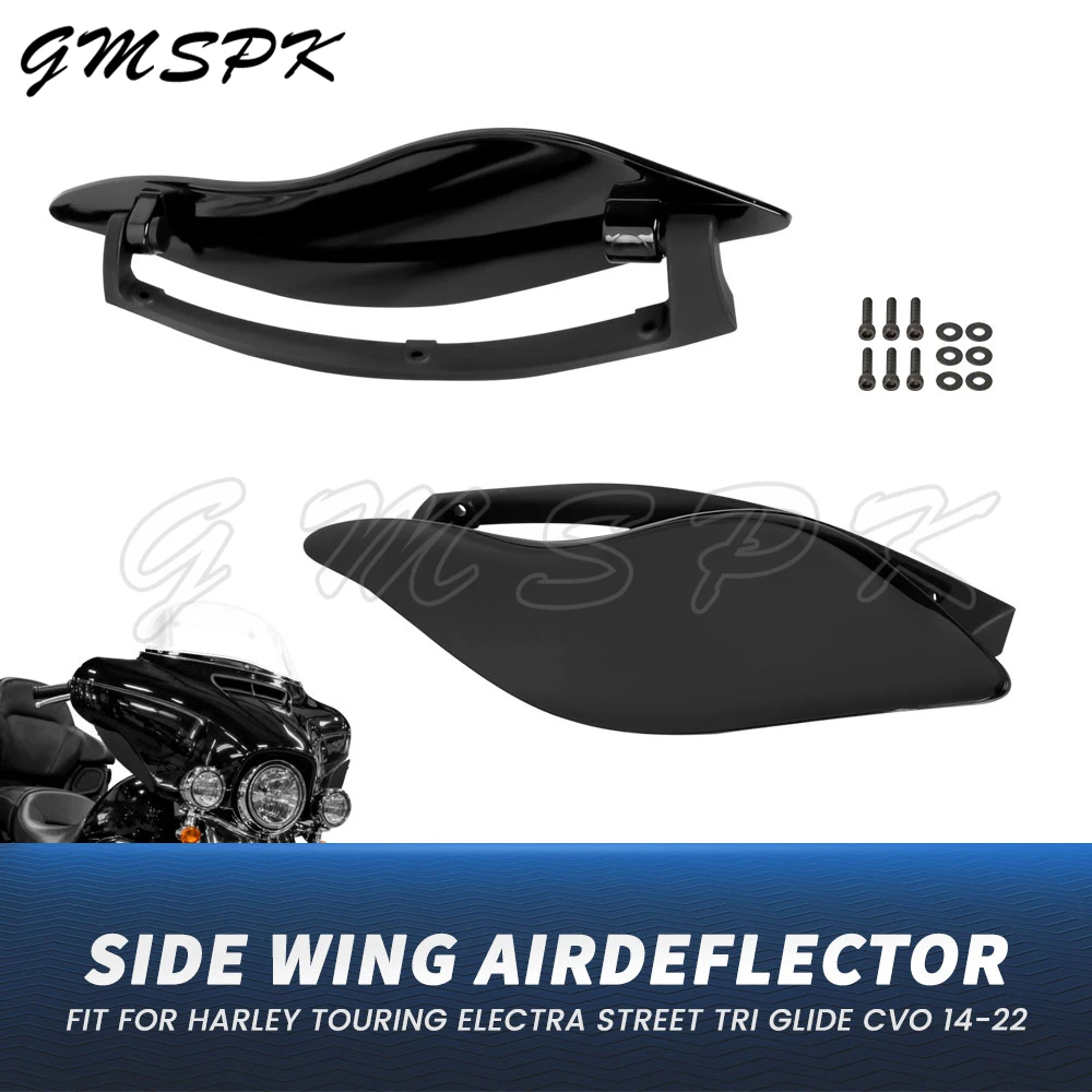 

Fit for Harley Touring Electra CVO Street Tri Glide 2014-2022 Motorcycle Adjustable Windshield Side Wing Fairing Air Deflector