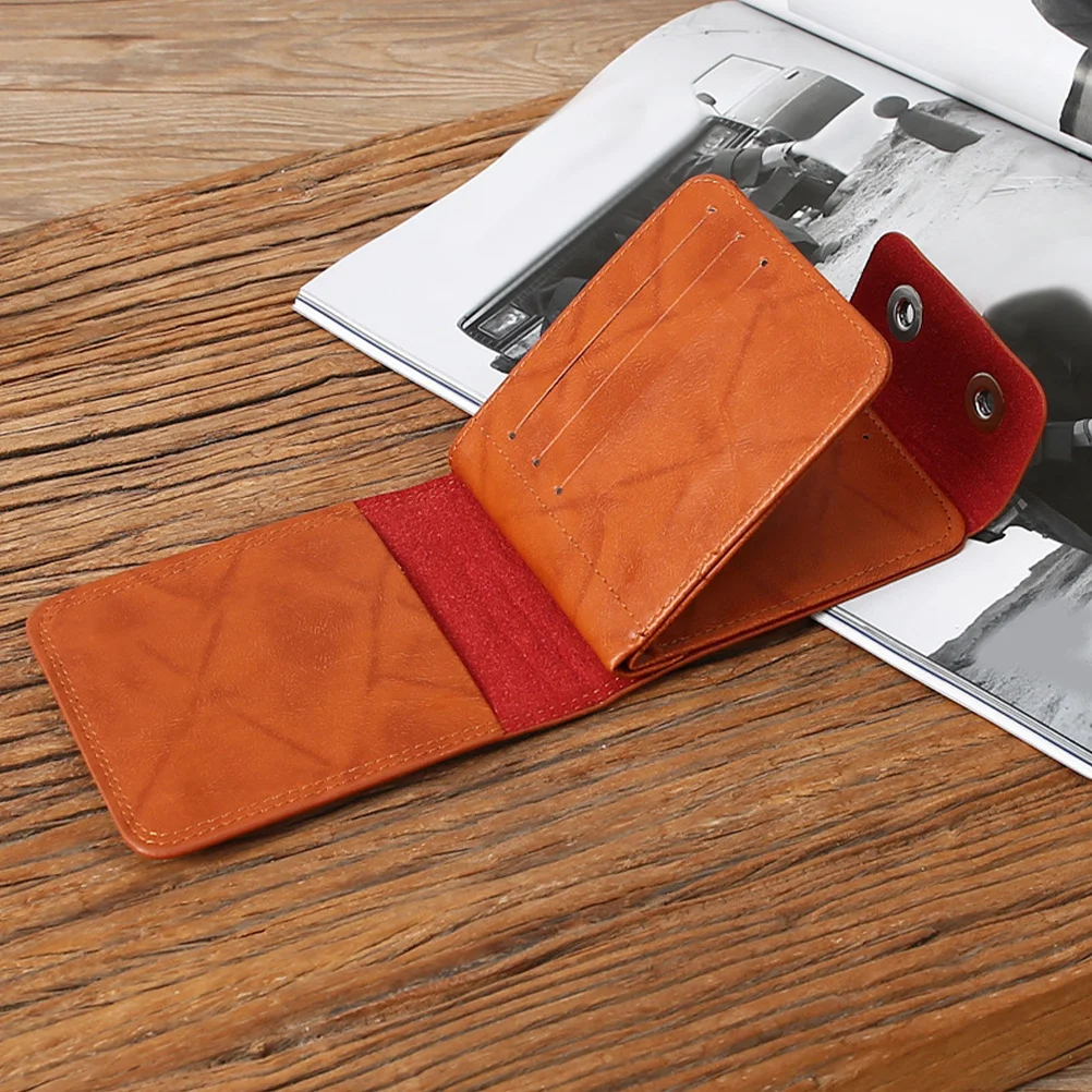 Männer Vintage Brieftasche Multifunktionale Bifold Kleine Geldbörse Doppel Knopf Verschluss Tragbare Brieftasche Casual Stilvolle Organizer