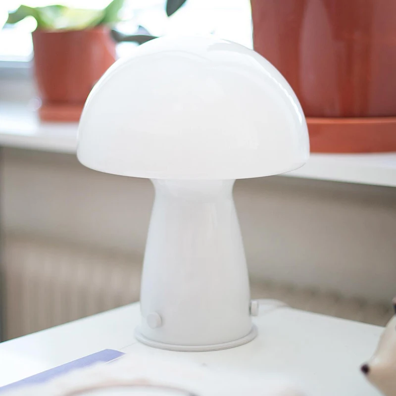 Mushroom Desk Lamp Home Decoration Beside Cute Lamps Led Reading Ornament Light Eye Protection Interior  Glass Decor Night Light