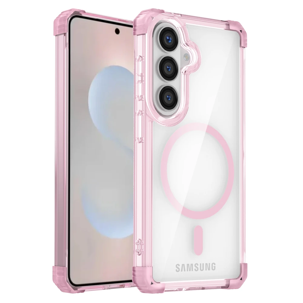 Esquinas Airbags Funda magnética transparente a prueba de golpes para Samsung Galaxy S26 S25 Edge S24 S23 Plus S22 S21 Ultra FE Funda brillante