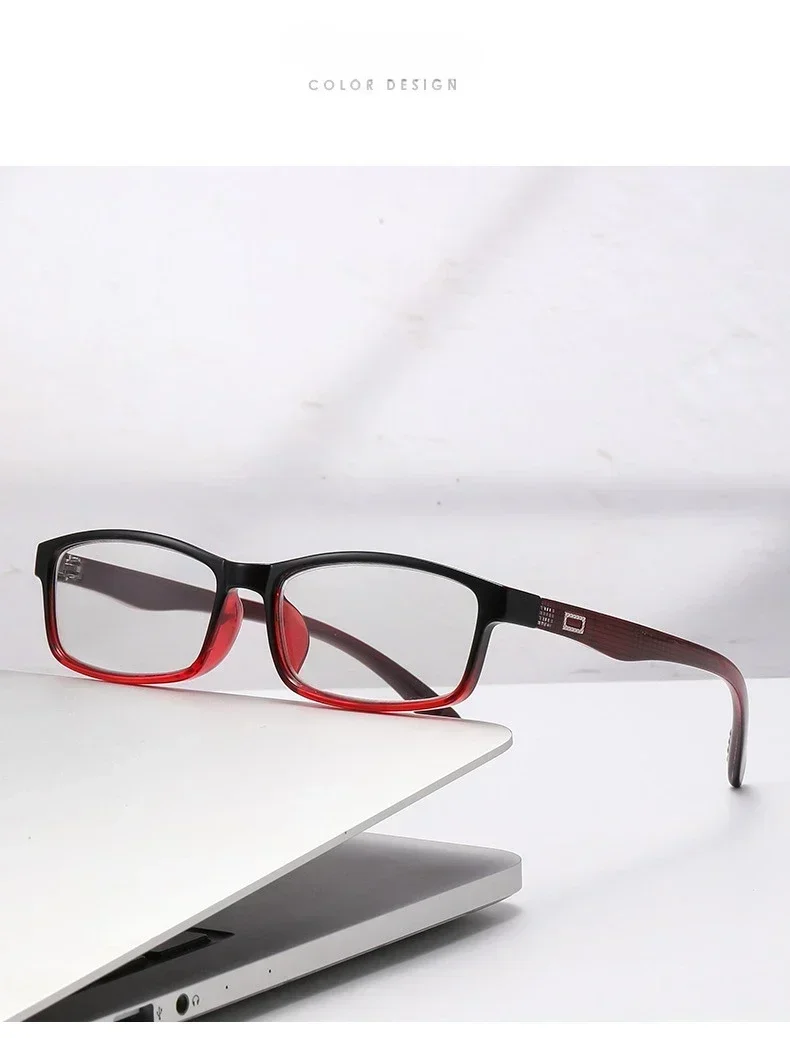 Herren-Presbyopie-Brille mit klassischem Farbverlauf und quadratischem Rahmen, multifokale Lesebrille mit photochrome Linse, 0 bis +4,0 – Detail 10