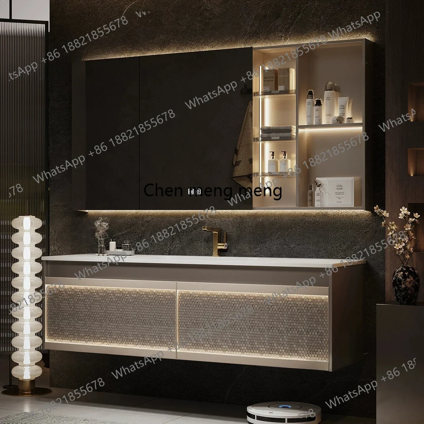 N138  Hotel style modern light luxury bathroom cabinet combination bathroom sink cabinet simple sink cabinet