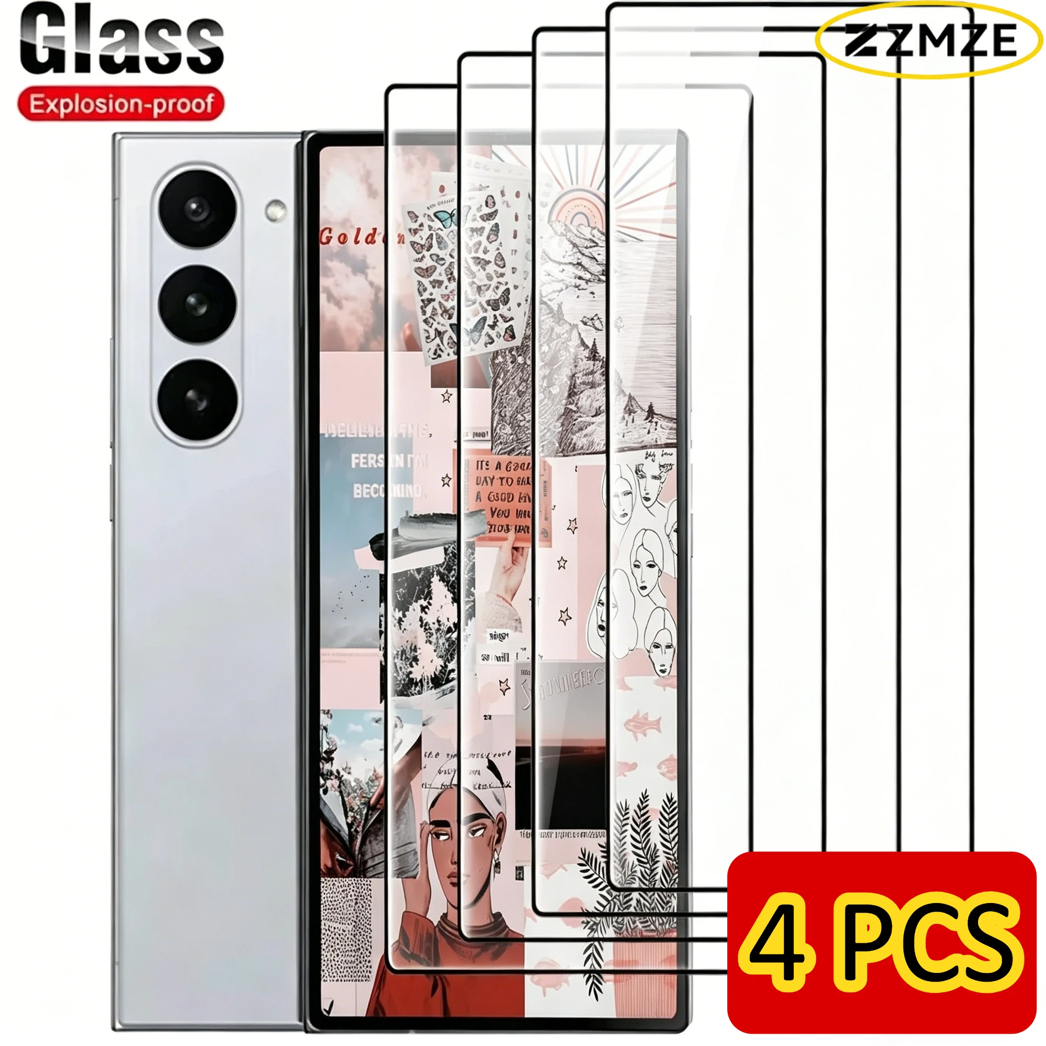 4Pcs Premium Tempered Glass Screen Protectors for Samsung Galaxy Z Fold 7 6 5 4 3 2 Scratch-Resistant Display Guards HD Film
