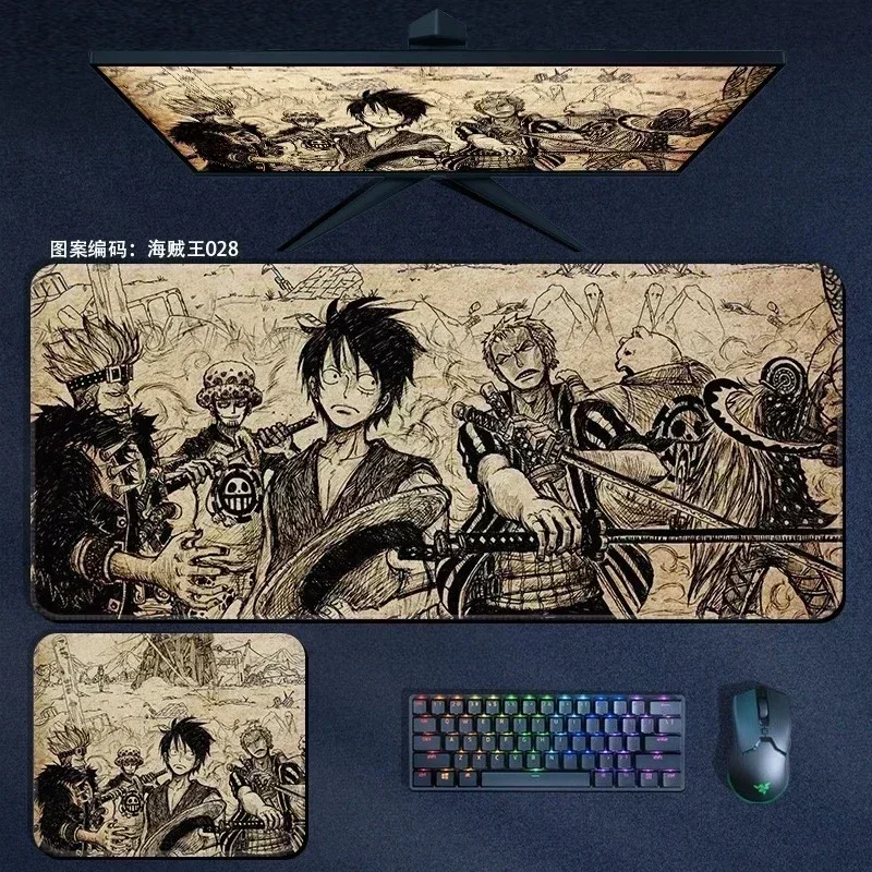 Multi-size ONE PIECE Leather Mouse Pad for Boys E-sports Game Office Computer Keyboard Pad Notebook Tablemat Student Writing Pad